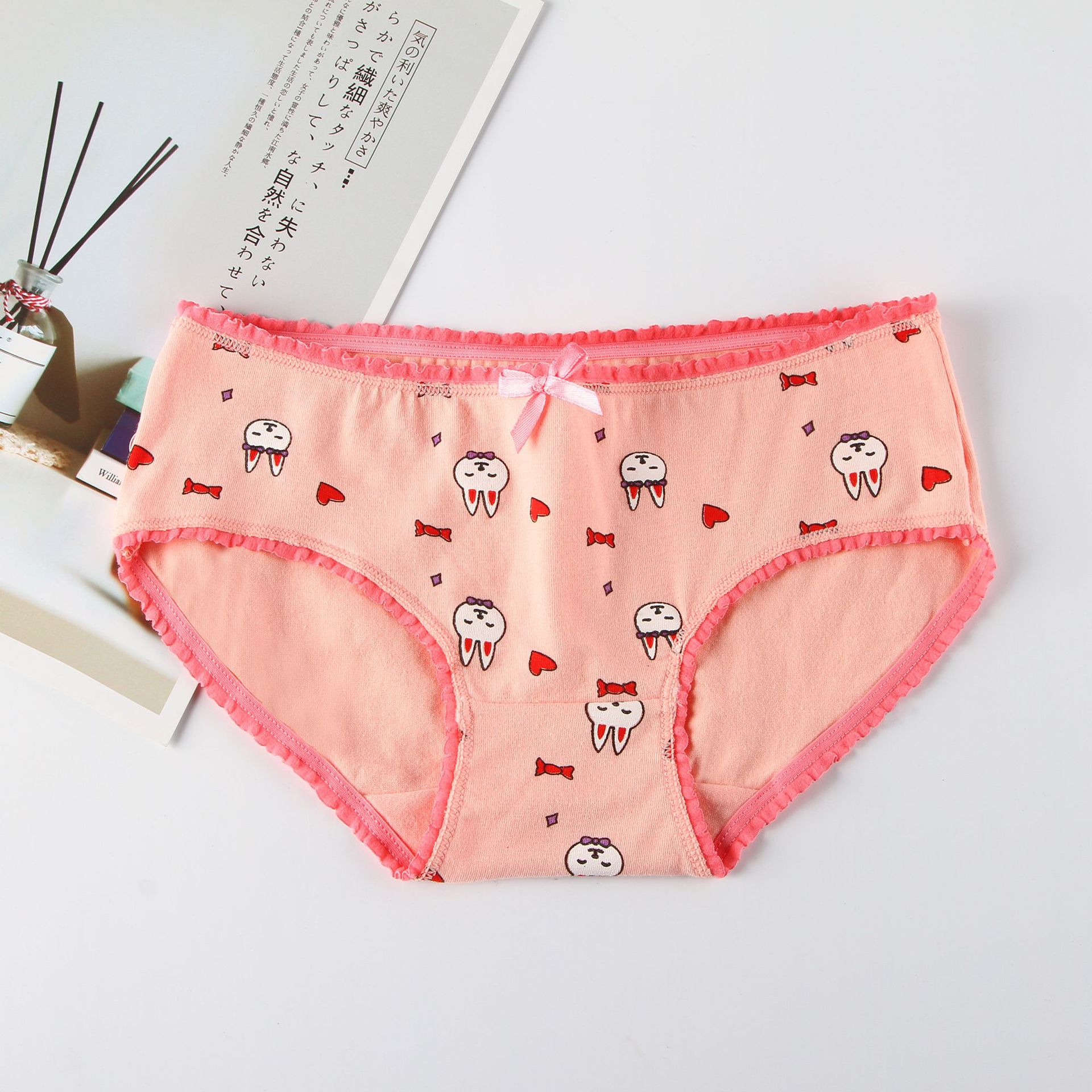 儿童女内裤棉三角裤可爱卡通虾粉色小兔清新萌萌学生女生内裤