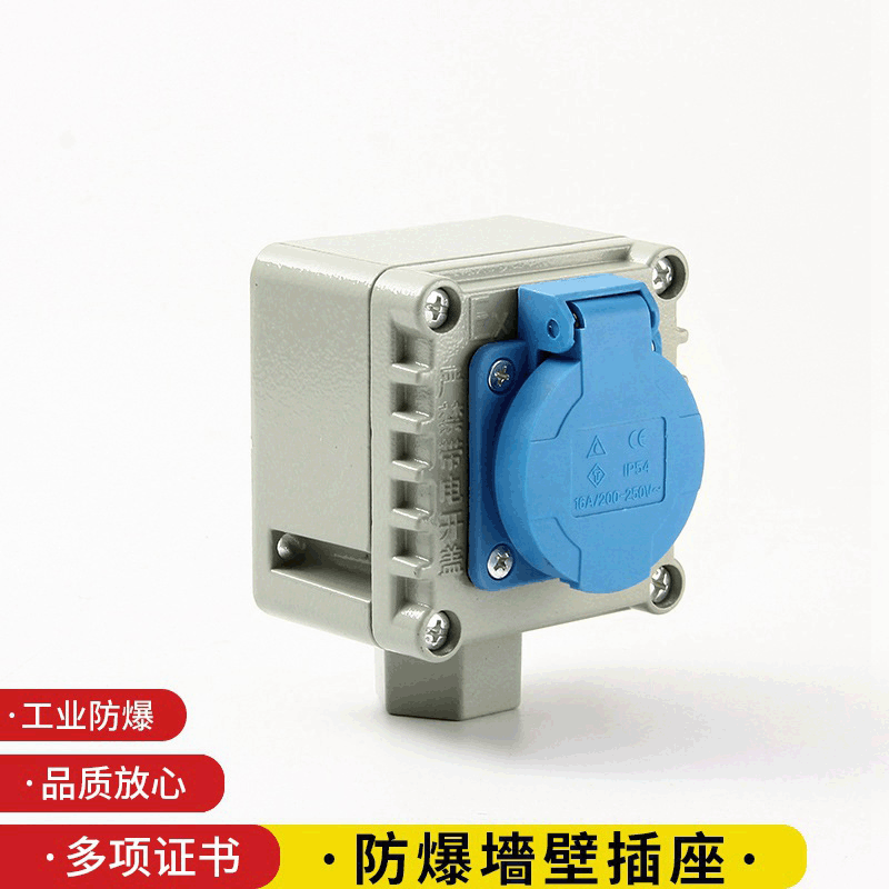 工业防爆插座防爆插 220v工程厂房五孔墙壁明装暗装通用
