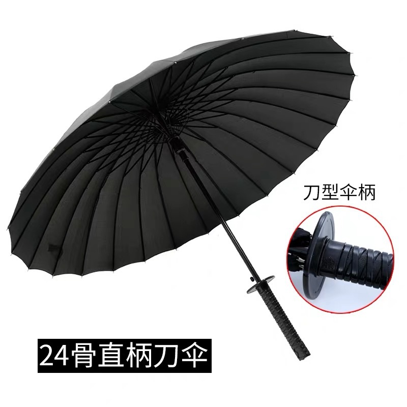 Umbrella Large Wholesale Martial Arts Umbrella Men's Cartoon Handle Straight Umbrella Automatic Long Handle Sunny Umbrella Large Custom Advertising