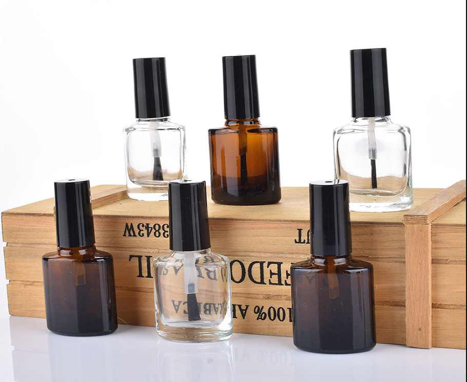 15ml茶色玻璃不透光7ml指甲油瓶甲油胶空瓶子避光磨砂黑色bnc