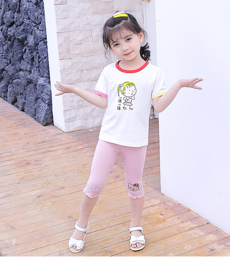 女童七分裤夏季纯棉打底裤新款小女孩短裤薄款休闲中小童宝宝裤子