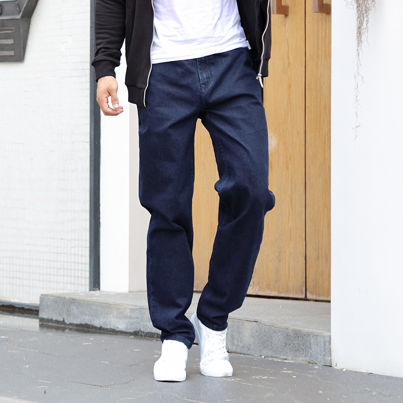 2020春季宽松直筒牛仔裤男士哈伦裤大码弹力休闲萝卜裤潮百搭长裤