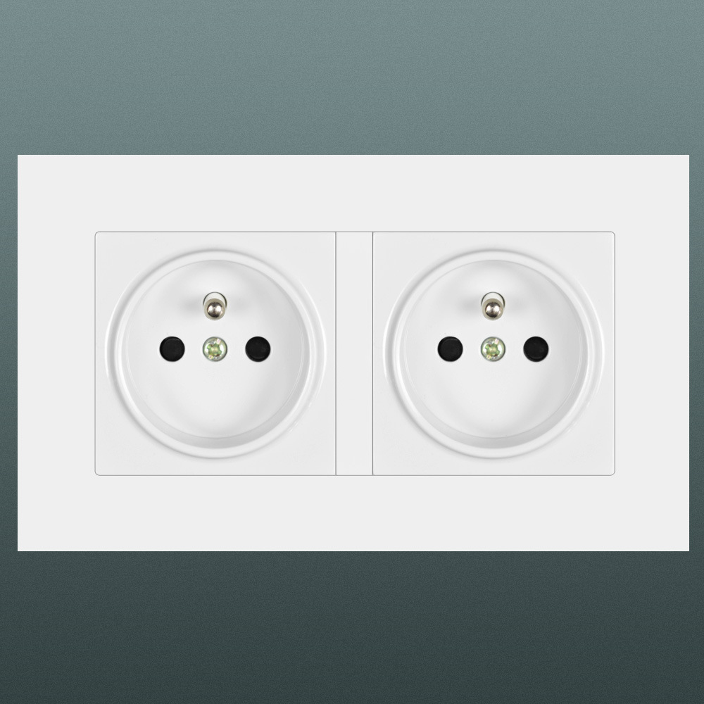 二位法国插座法式插座16a墙壁电源出口外贸欧规插座146型法标插座-阿