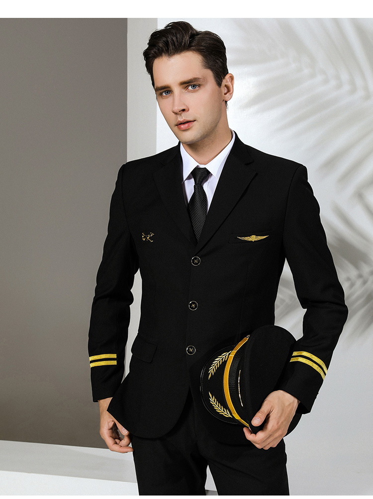 航空机长制服男空少服飞行员制服空乘服高级年会礼服西装单排外套