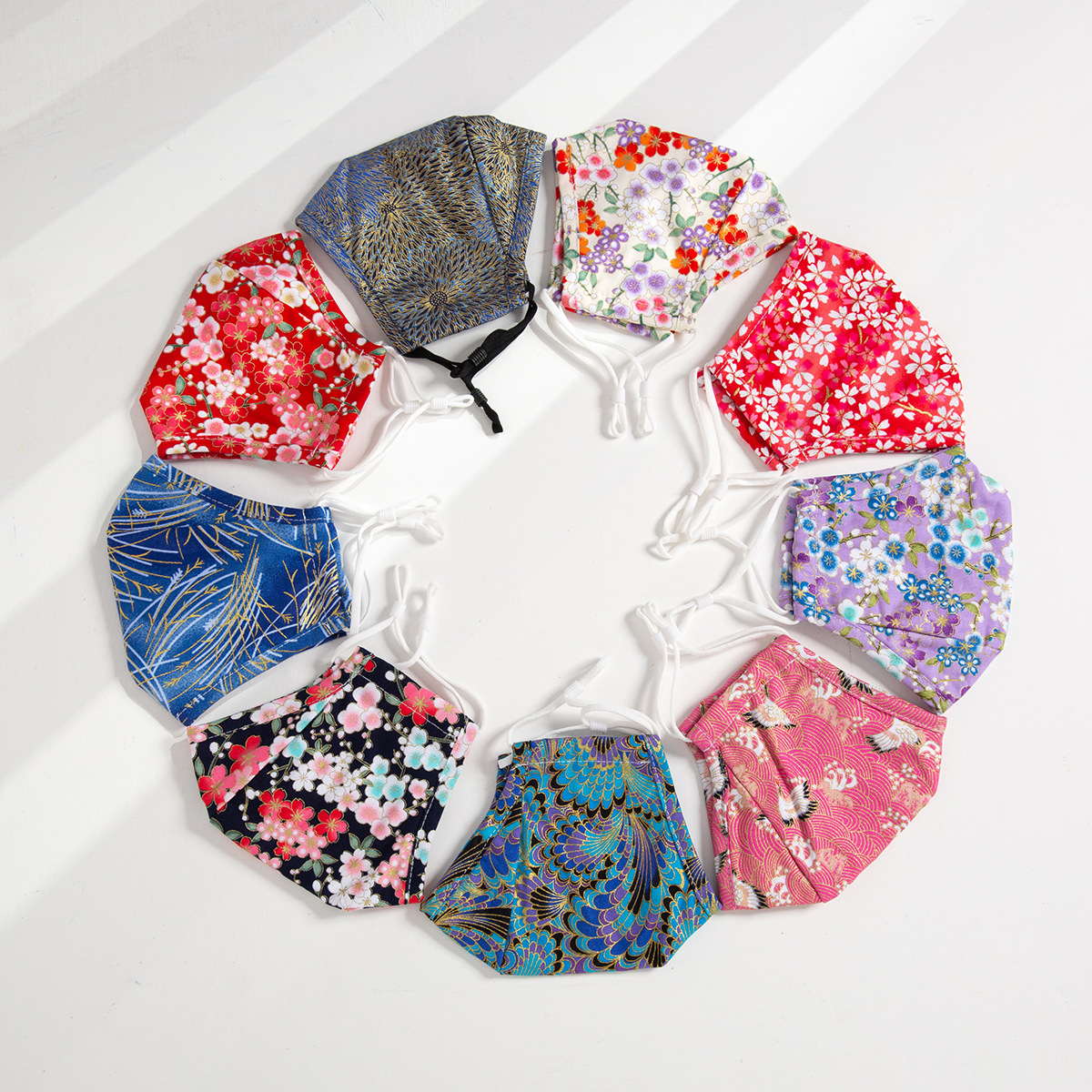 棉防尘花纹口罩 可放过滤片3层可水洗时尚挂耳式装饰立体口罩批发