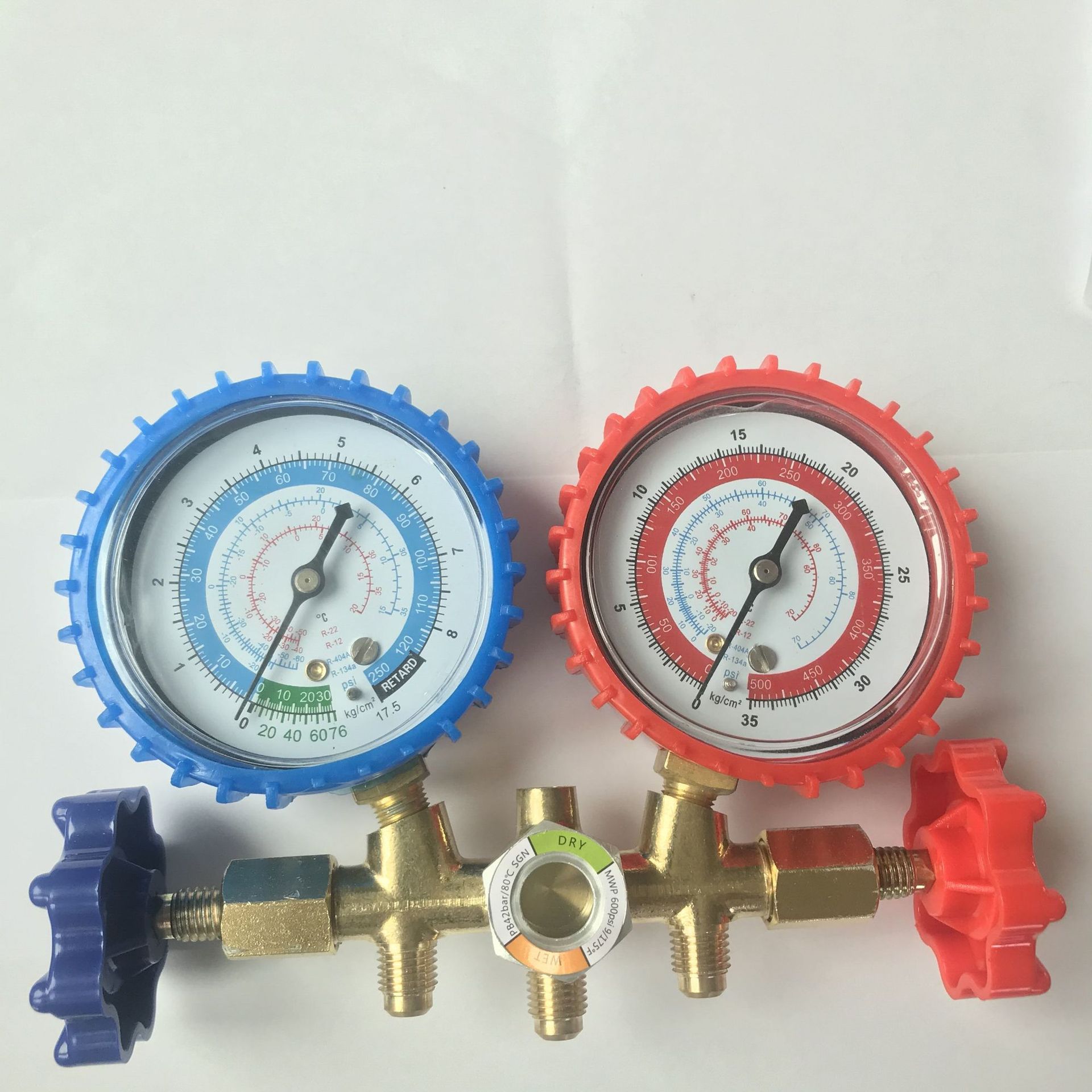 汽车空调r134a加氟表 雪种冷媒压力表双表阀 空调维修工具加液表