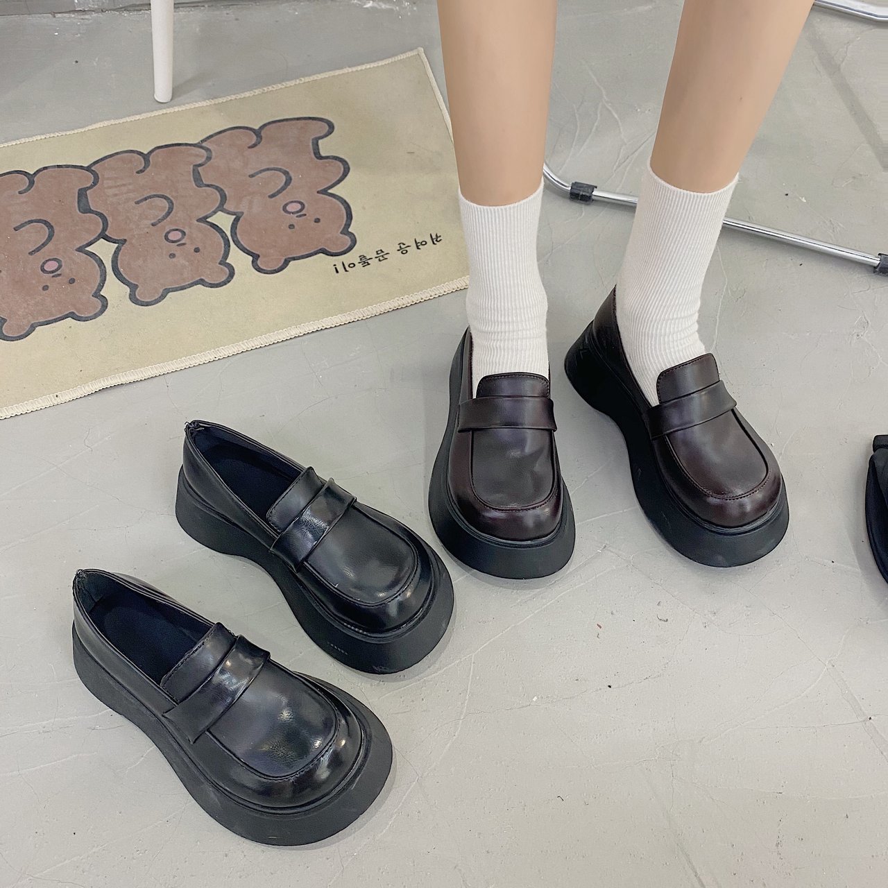 小皮鞋女英伦风2020厚底松糕鞋学院风jk制服鞋显脚小单鞋