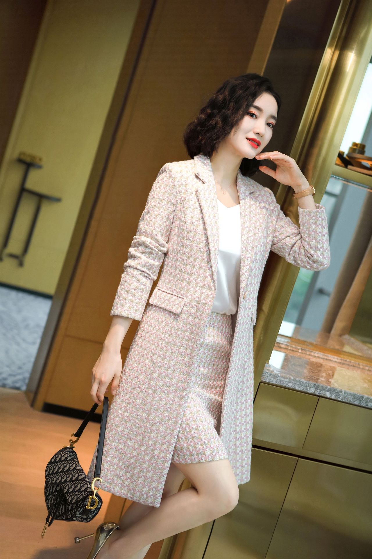 中长款西装外套女冬季韩版休闲职业套装时尚风衣高档工作服正装潮