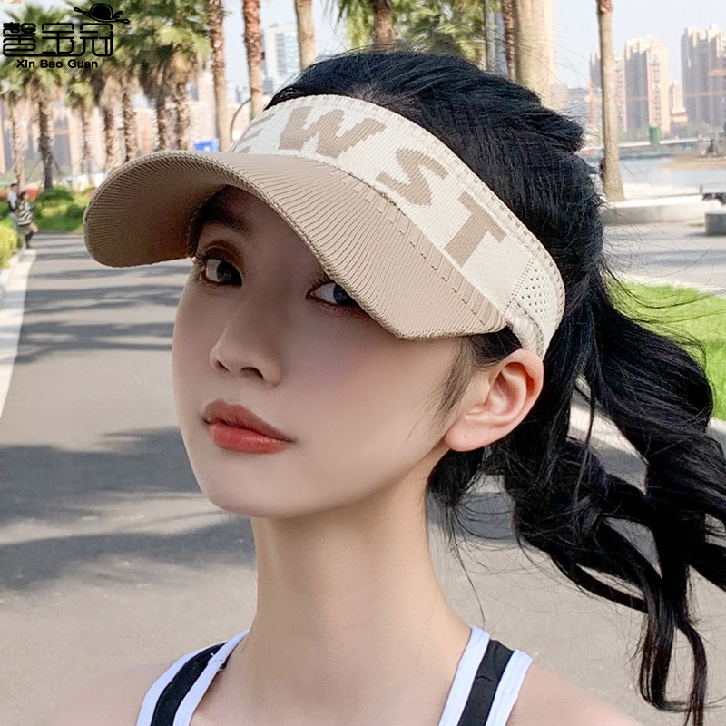 9326 Summer Women's Golf Baseball Topless Hat Outdoor Running Hat Korean Men's Sun Protection Sun Hat