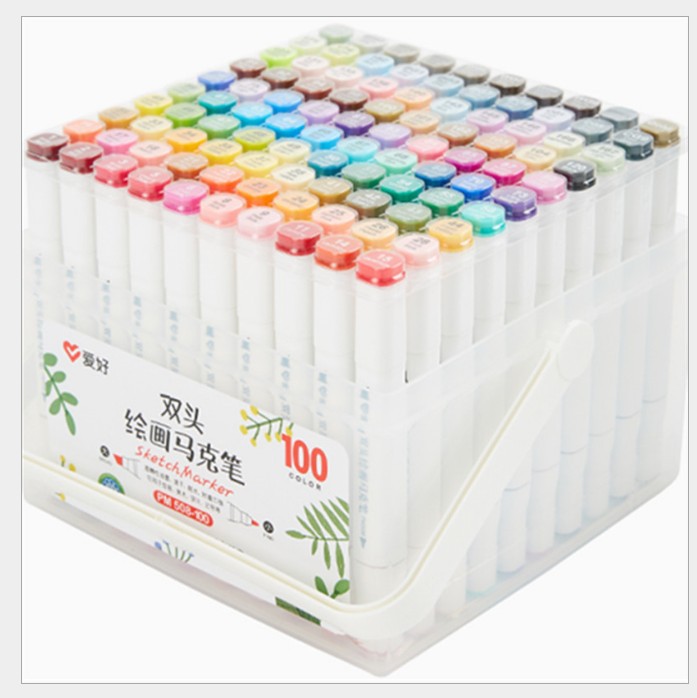 新款爱好pm508马克笔 双头绘画马克笔12色18色24色36