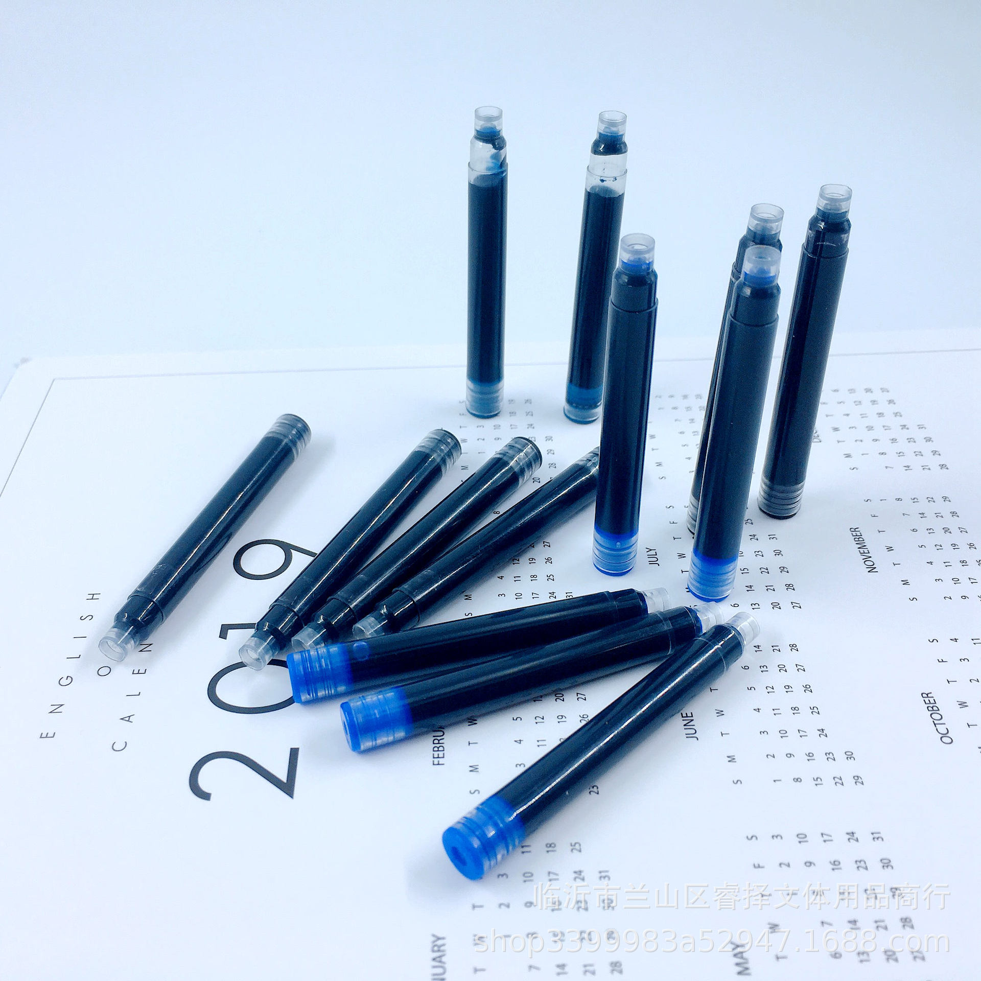 汉诺通用墨囊小口径墨囊金属钢笔用替换3.4/2.6mm可擦蓝/蓝黑/黑