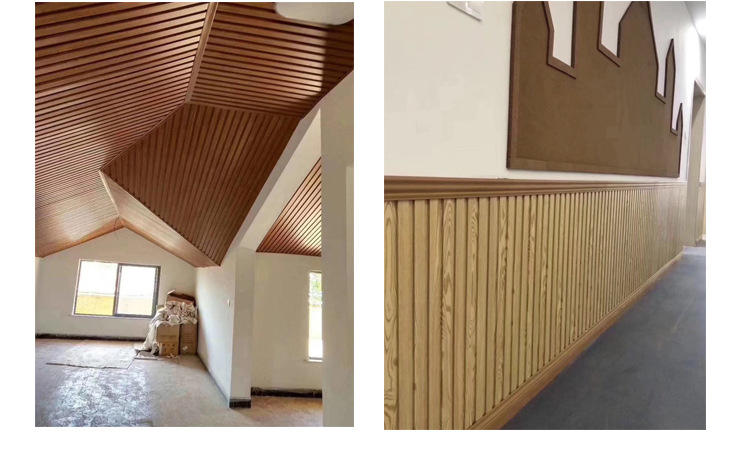 生态木护墙板195大长城板背景墙裙阳台吊顶材料pvc扣板绿可木覆膜