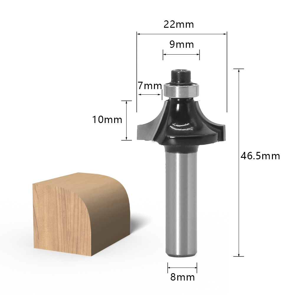12件套8柄黑色木工铣刀 木工雕刻机/电木铣/修边机 刀头套装刀具