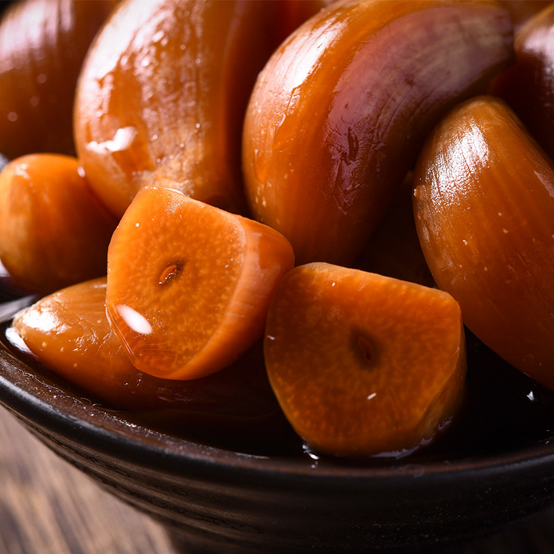 酱泡蒜头粒自制腌泡大蒜咸菜酱菜下饭菜广西农家手工腌制泡菜大蒜