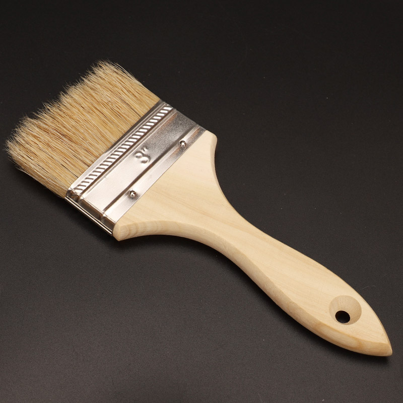 纯水煮猪鬃毛油漆刷 烧烤毛刷 木柄防水刷子 厂家批发 量大优惠