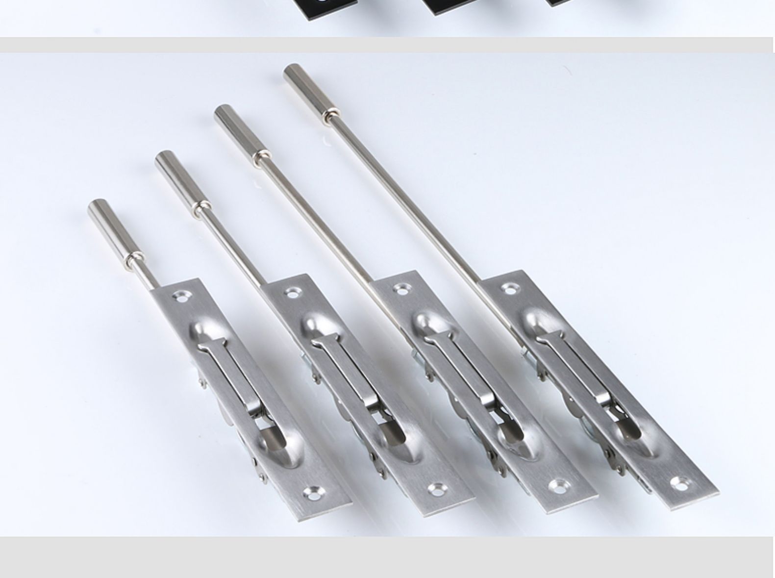 304不锈钢防盗门插销锁隐藏式子母门通道门上下双开门栓天地插销