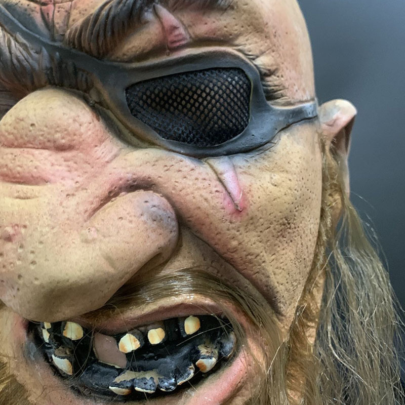 万圣节鬼脸面具恐怖魔鬼吓人搞怪假面舞会演出表演乳胶独眼大胡子