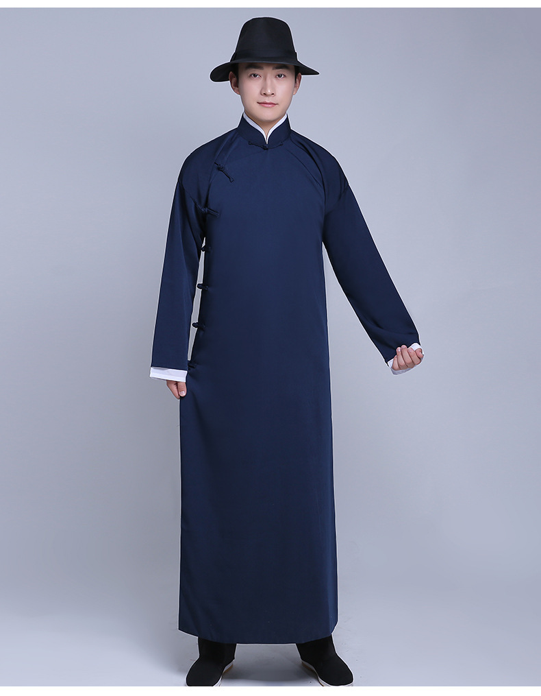 中式长袍马褂郭德纲相声演出服长衫长袍张云雷舞台表演服伴郎服男
