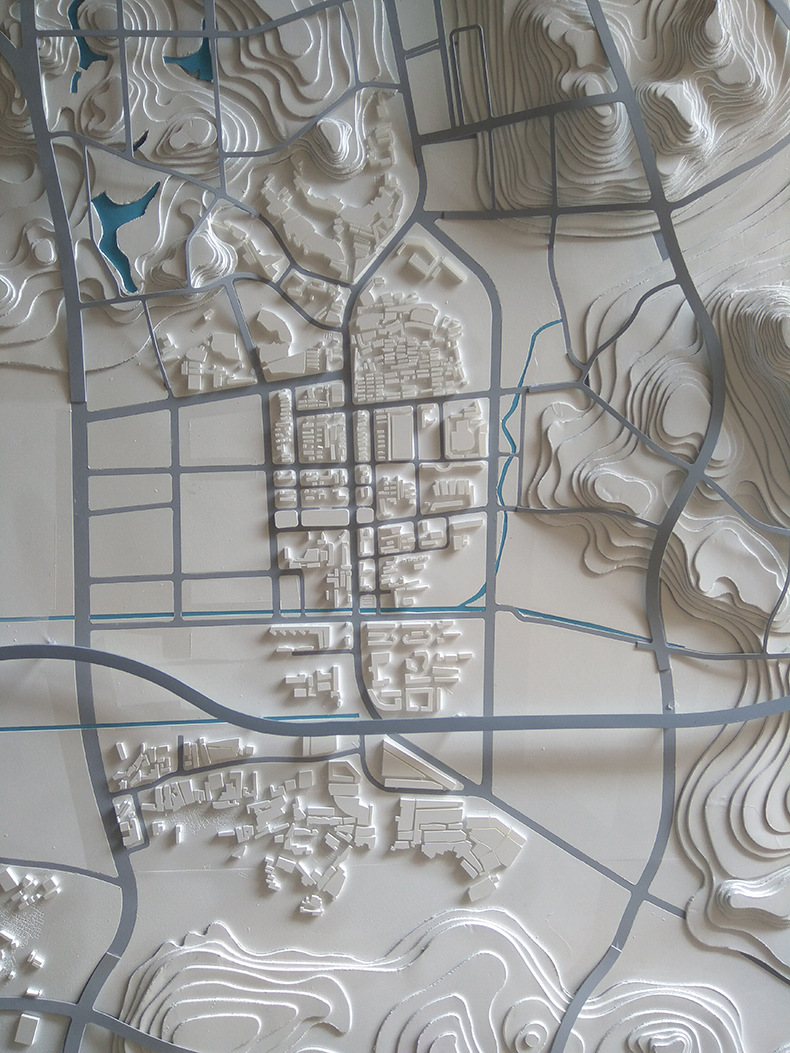 投影素模沙盘广州地形白模 立体壁挂式区域规划沙盘展示 来图定制