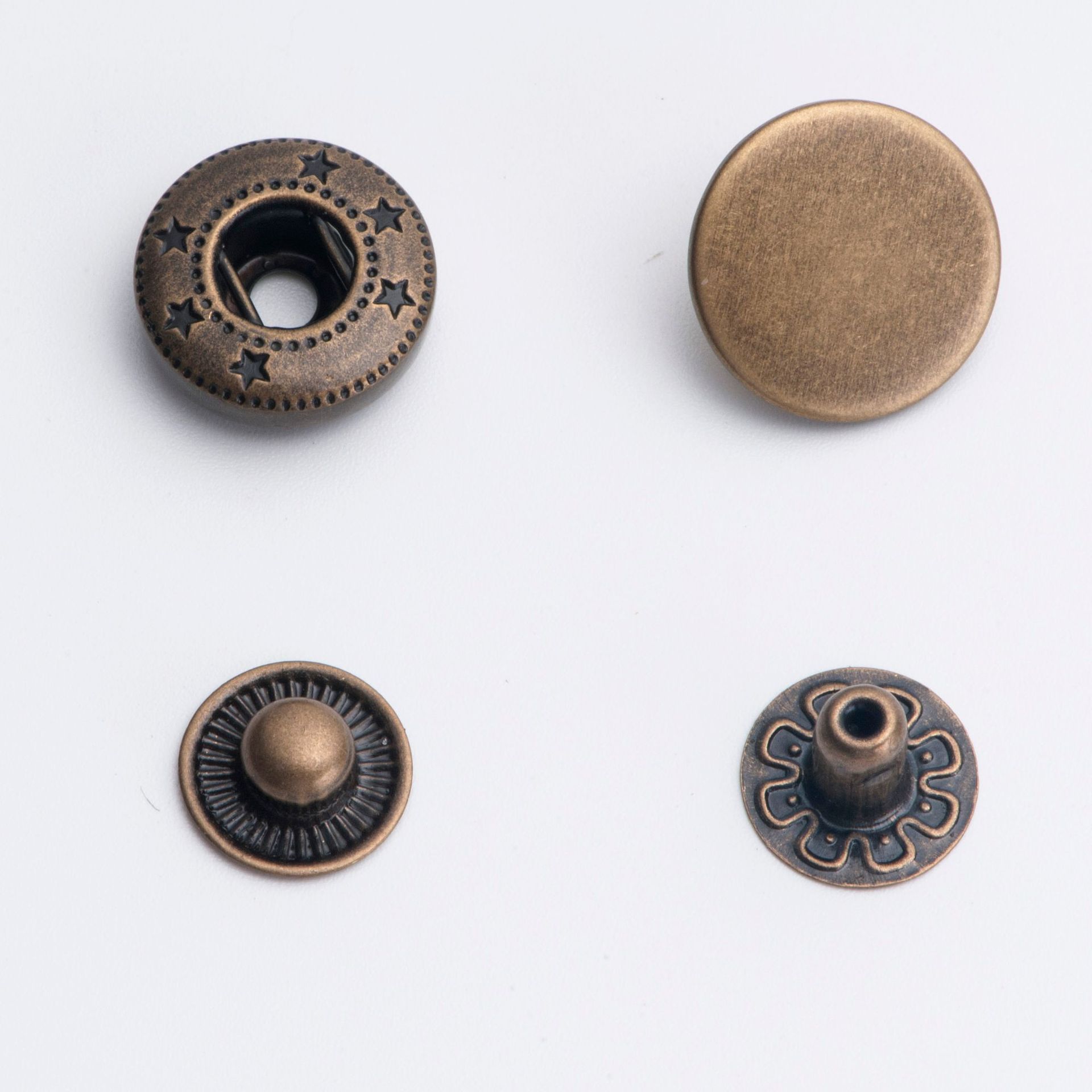 嘉善过检针金属831四合扣 全通铜光面633急钮 四件扣可做logo