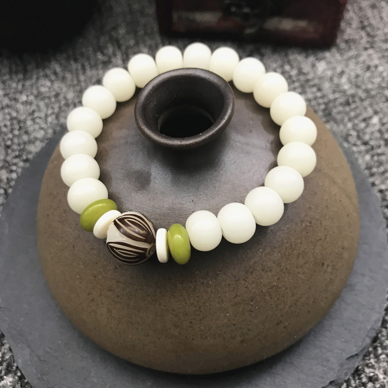 Bodhi Bracelet Wholesale White Jade Bodhi Lotus 108 Buddha Beads Rosary Bodhi Seed Bracelet Scenic Spot Ornament