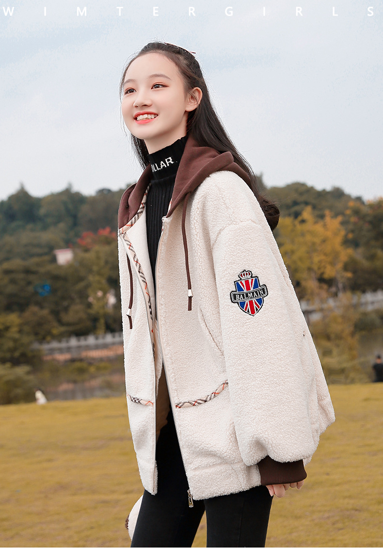 初中学生秋冬外套韩版短款2020新款学院风少女小个子宽松毛呢外套