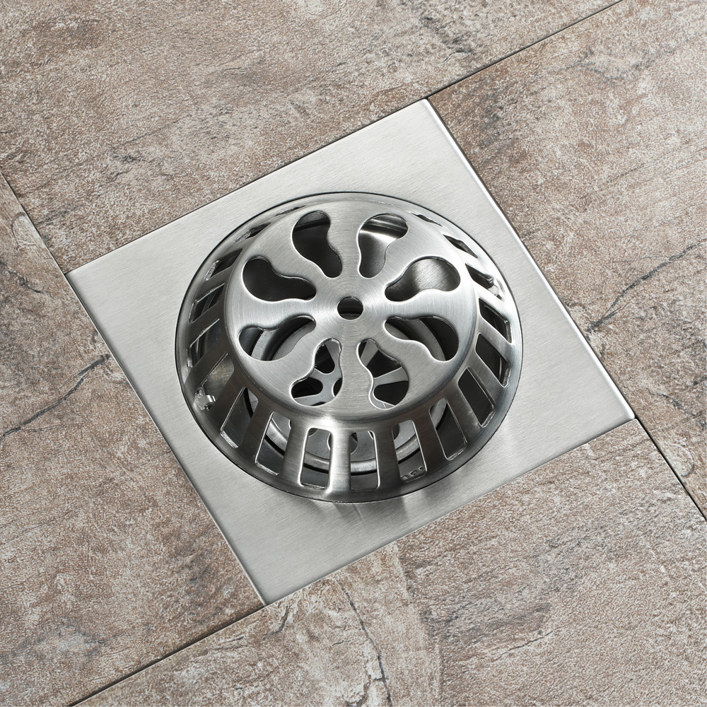 hideep 阳台户外地漏100*100mm不锈钢拉丝防堵室外地漏-阿里巴巴