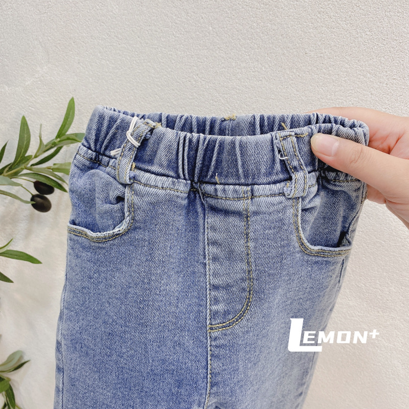 58123装新款女童洋气蝴蝶结弹力水洗小脚修身牛仔裤