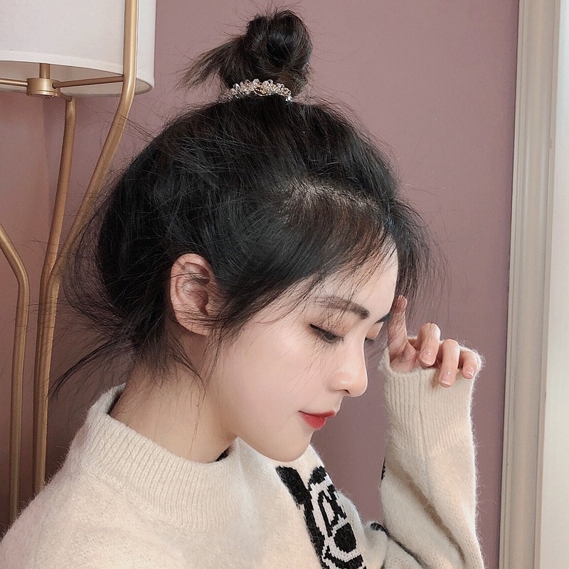 韩国气质简约水晶发圈ins网红百搭外出扎头发皮筋丸子头头绳女