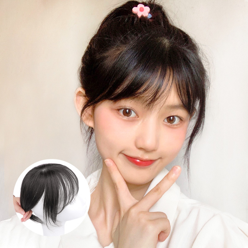 3d空气刘海假发片圆脸法式修脸薄无痕刘海假发自然网红假刘海女