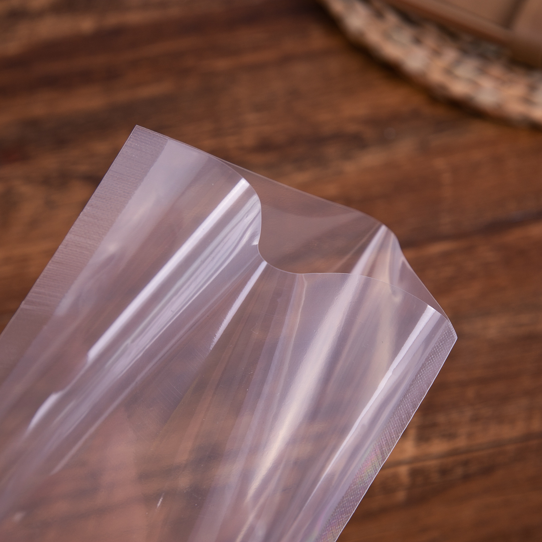 透明光面食品真空袋 三边封食品塑料包装袋抽气密封保鲜袋复合袋