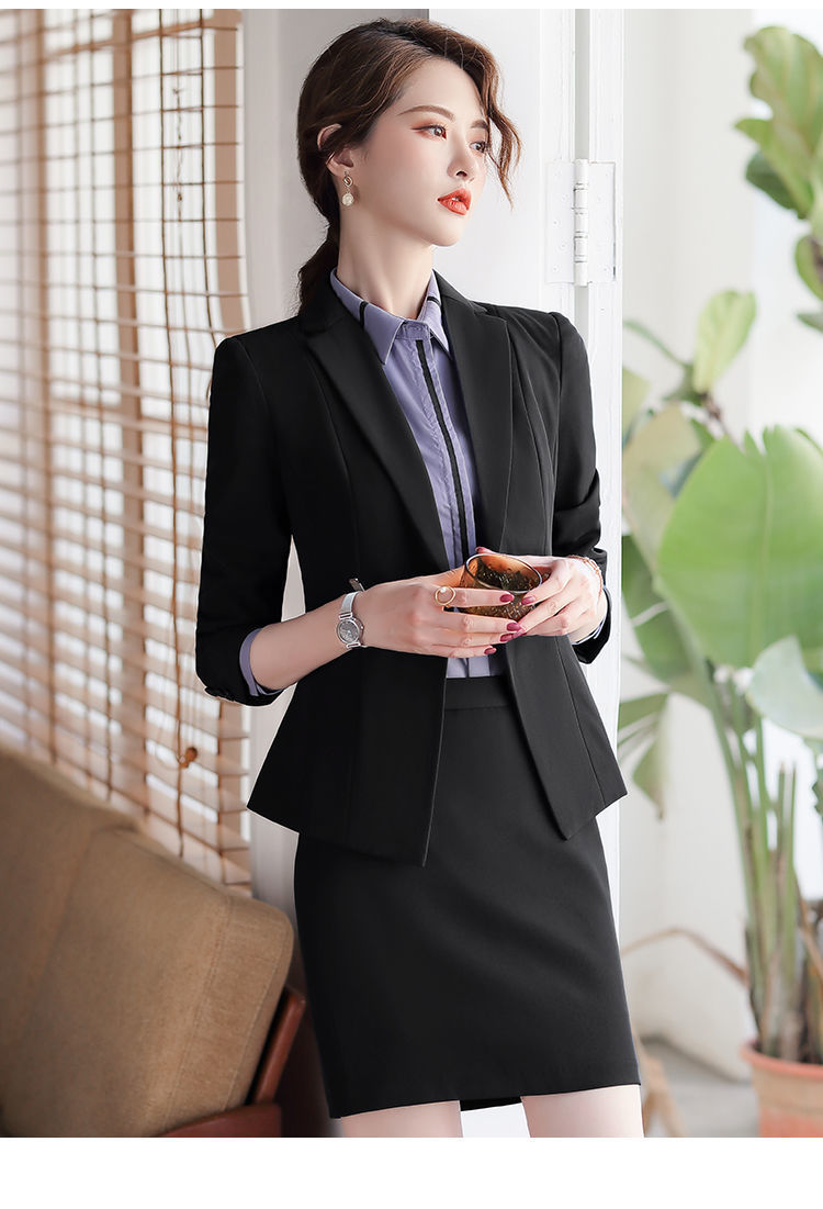 职业装女套装春夏新款工作服女面试正装西装ol修身西服两件套学生