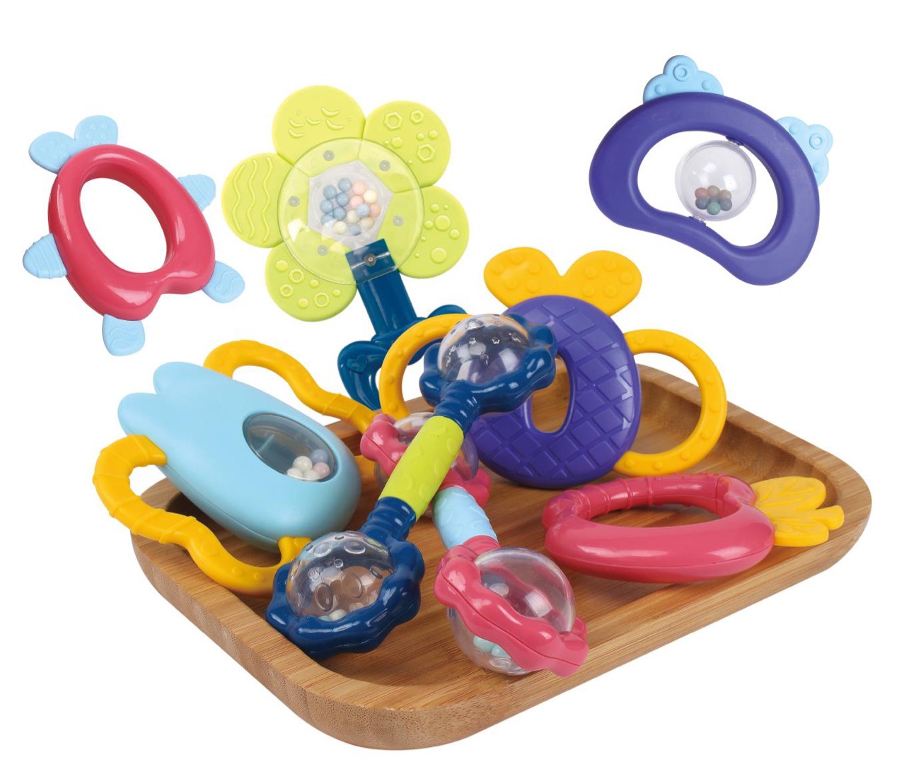 Baby Biteable Rattle Teether Toys Hand Grip 0-3-6-12 Soothing Newborn Toddler Sound Toy OEM