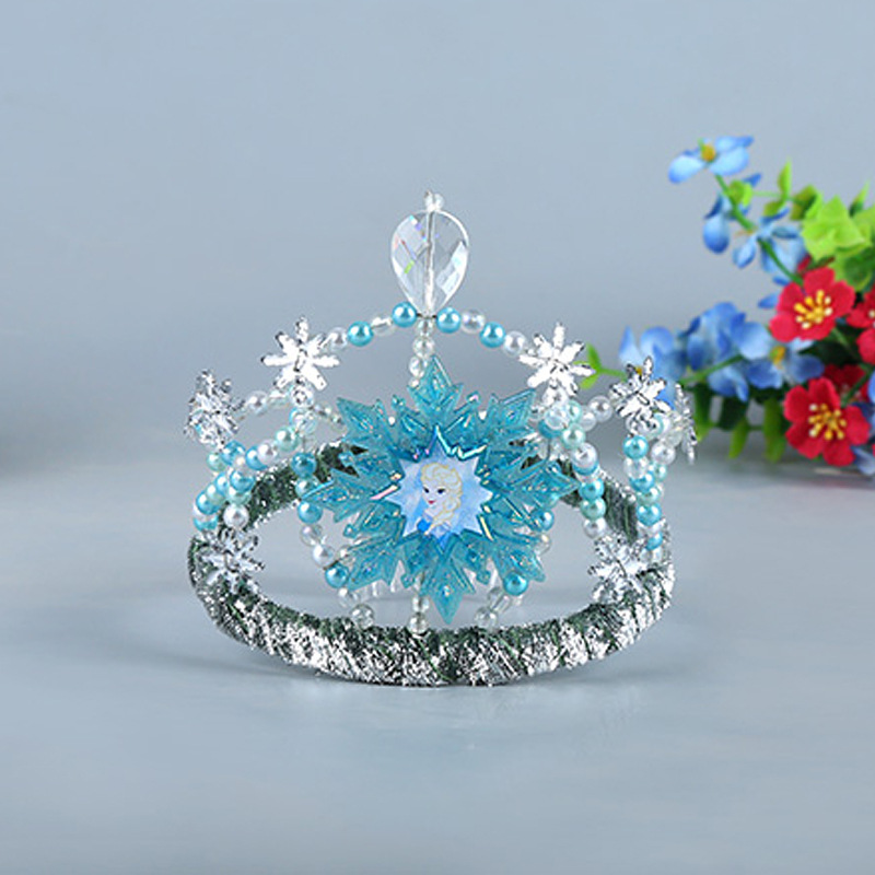 冰雪奇缘艾莎公主雪花女童仿真皇冠发箍头饰配饰生日礼物