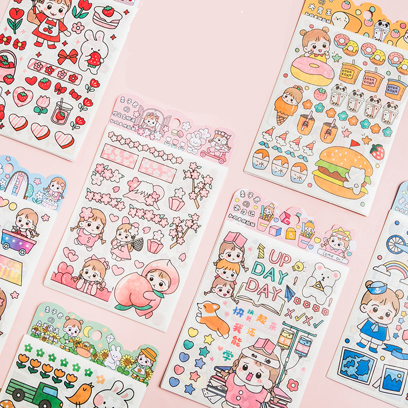 九马创意文具礼品批发  新款 栗子君系列第三季和纸手账贴纸4入