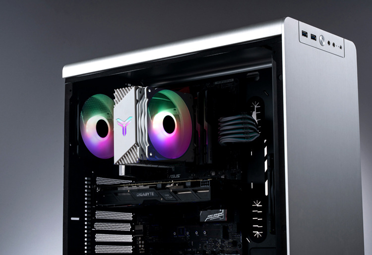 乔思伯cr1000白色cpu散热器i5 amd am4静音流光炫彩电脑cpu风扇