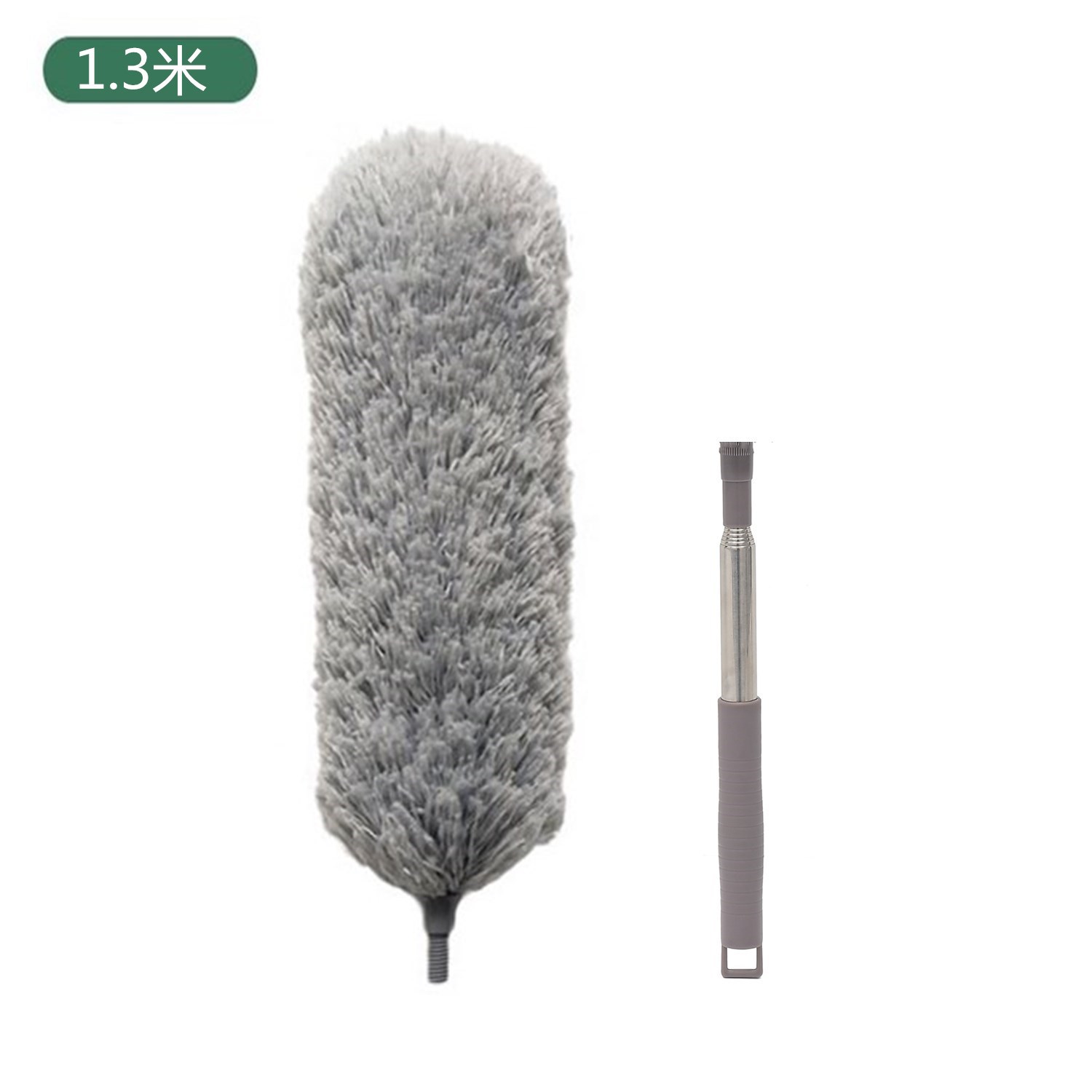 Cross-Border Hot Selling Microfiber 2.5 M Super Long Retractable Dust Remove Brush Dust Brush Cleaning Set Gray Feather Duster