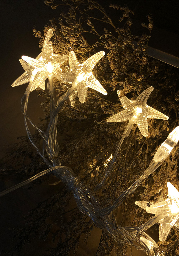 新款时尚led海星灯串创意室内房间家居装饰灯电池盒串灯usb星星灯