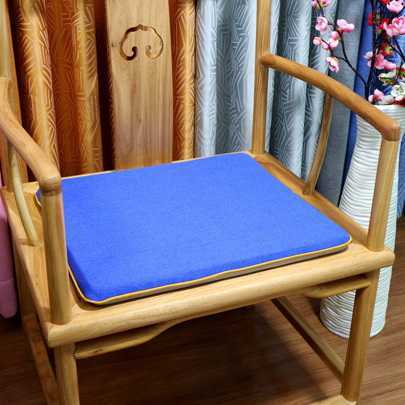 新中式茶椅垫坐垫家用红木家具实木圈椅太师椅棉亚麻海绵纯色垫子