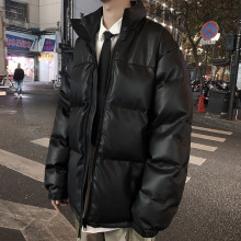 棉袄男潮牌冬季加厚棉衣面包服韩版潮流学生pu皮棉服冬天外套衣服