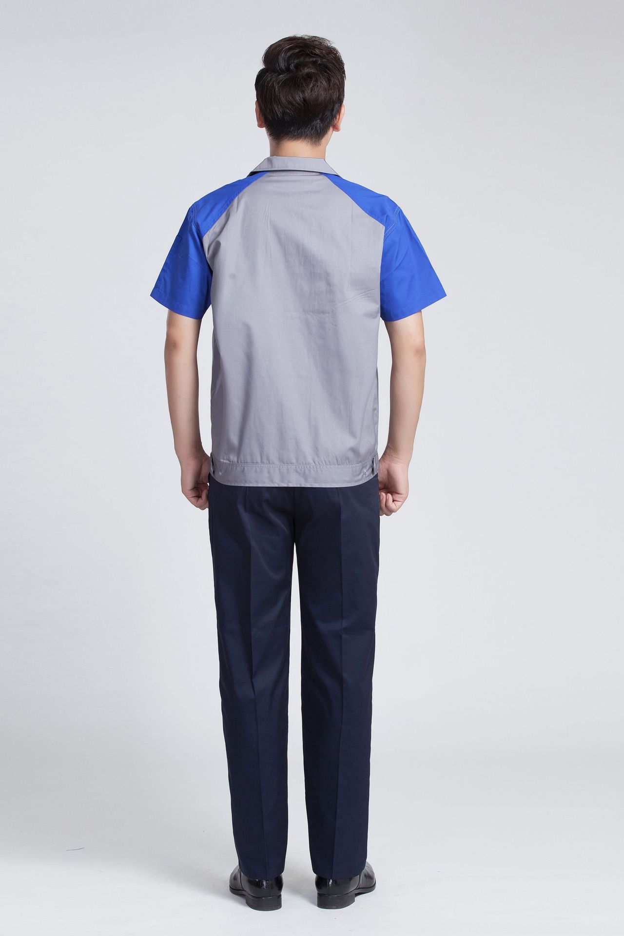 短袖汽修工作服制服工厂车间劳保服夏装工程服工厂定做印logo刺绣