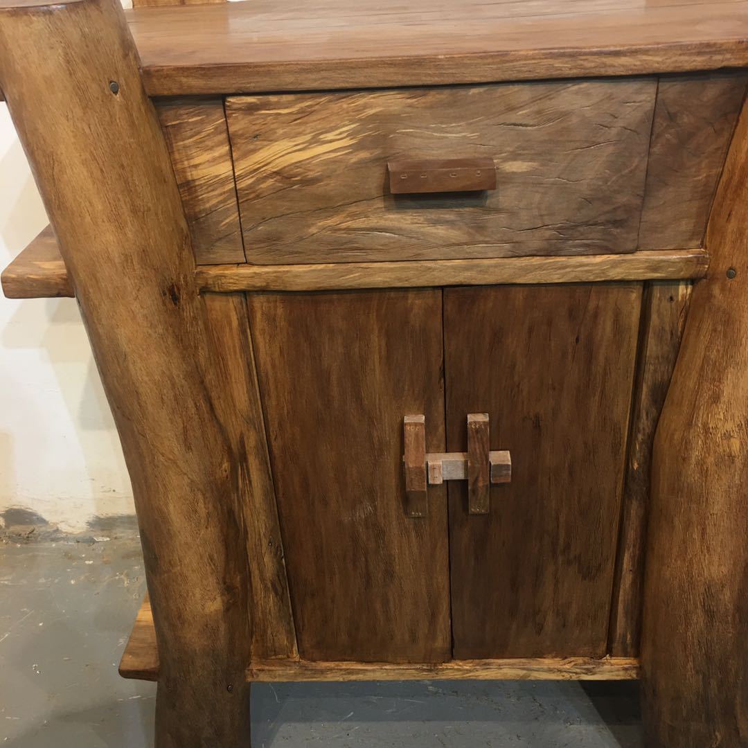 原生态家具香樟木餐边柜实木茶水柜风化做旧仿古小储物柜厂家批发