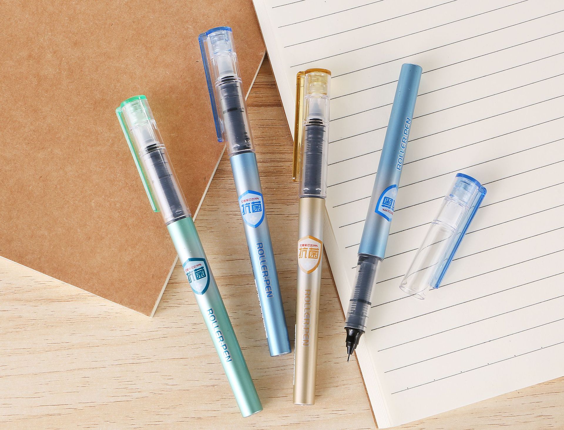 直液式走珠笔0.5mm速干中性笔学生用黑笔针管式水笔碳素笔签字笔