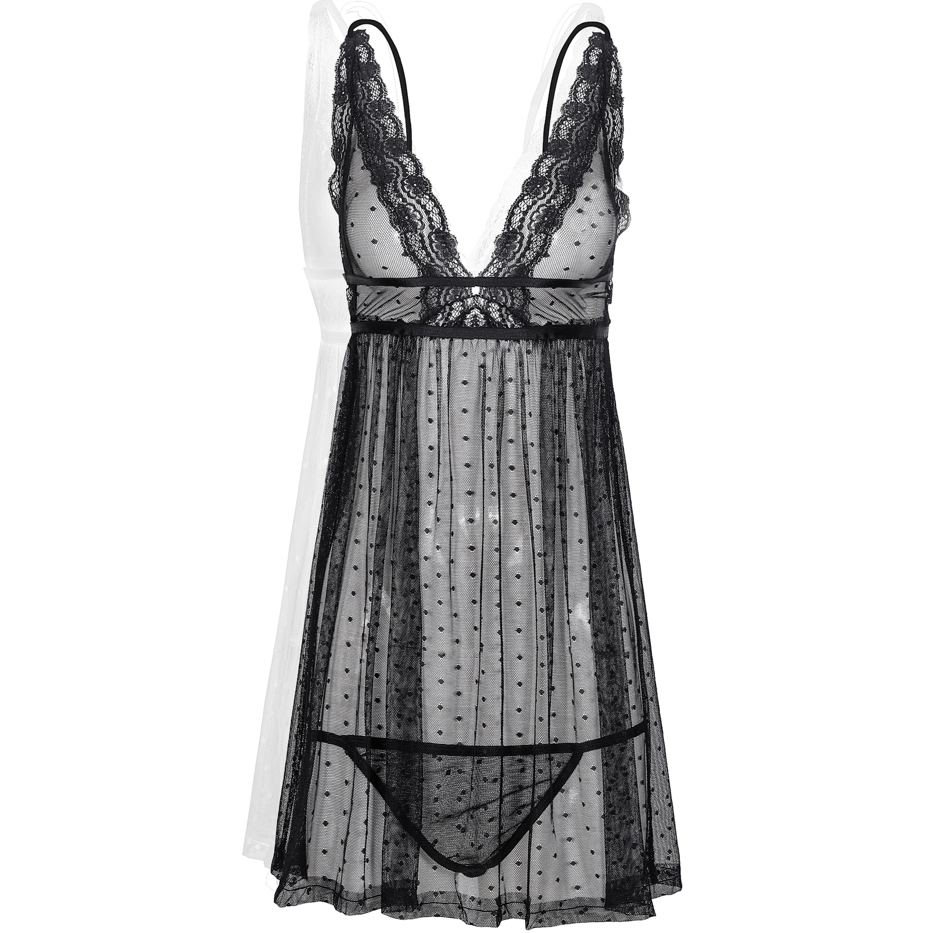 黑色 白色 红色 女式性感睡裙 透明吊带裙 欧美外贸女士情趣内衣