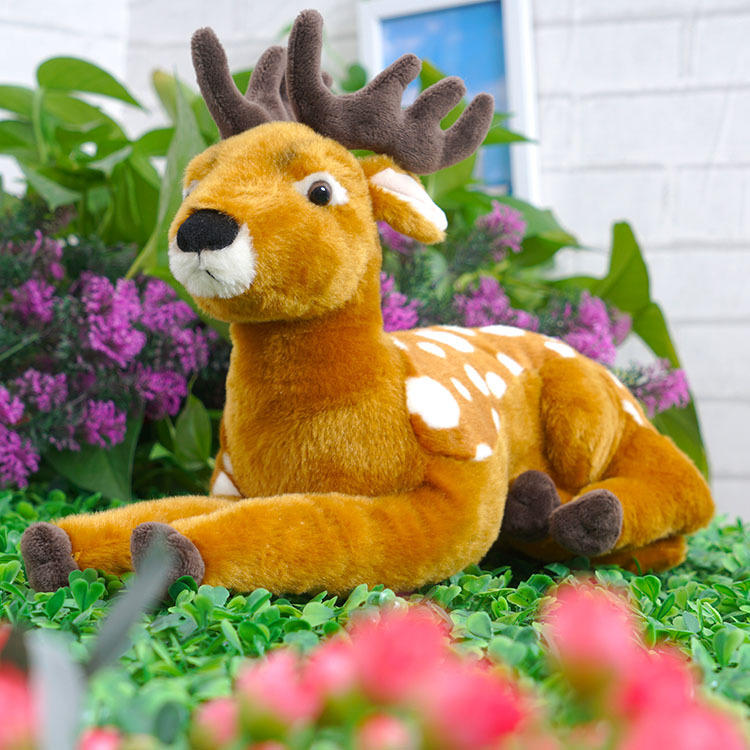 圣诞节梅花鹿毛绒玩具小鹿娃娃公仔仿真动物麋鹿儿童礼物厂家批发