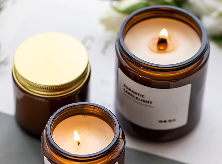 50毫升茶色半透明玻璃空瓶 香薰蜡烛空罐diy手工蜡烛玻璃 空瓶