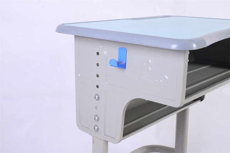单人双柱双层翻盖升降课桌椅 翻盖桌 双柱椅子 学校学生桌