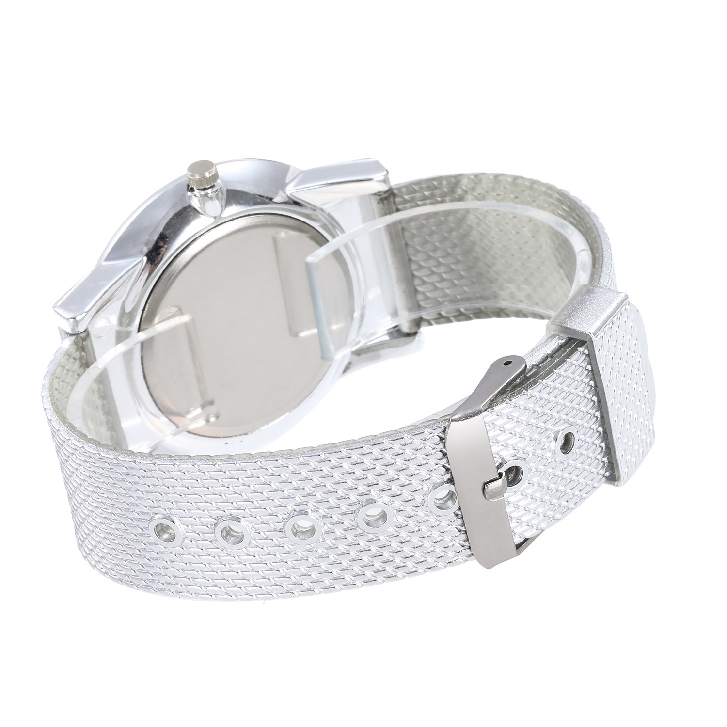 新款时尚中性软网格男女手表 塑料网带假三圈刻度石英手表批发