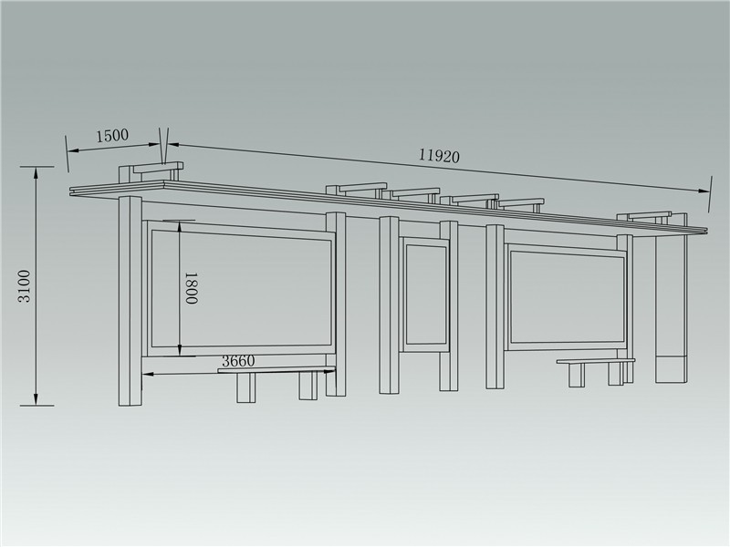 城乡候车亭公交站台厂家设计制作安装户外灯箱宣传栏