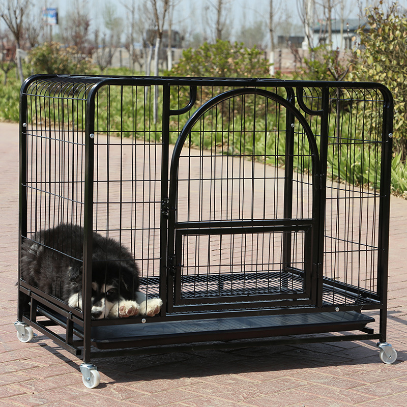 宠物狗笼子铁质加粗狗窝狗狗别墅房子大中型犬笼方管铁丝笼批发